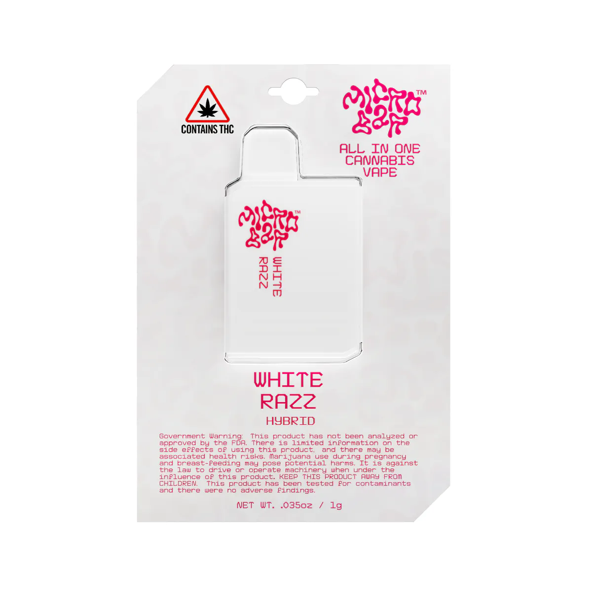 White Razz All-In-One | 1g 1g Vaporizers | Micro Bar