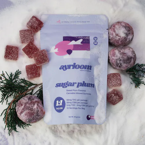 Ayrloom | Sugar Plum | 1:1 THC / CBN | 10mg/Gummy | 10pk-1