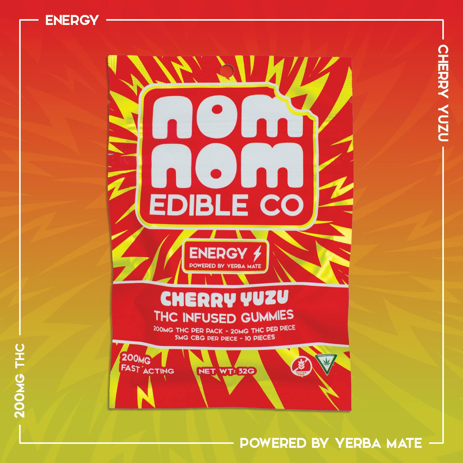Nom Nom Edible Co. Nom Nom Edible Co | 200mg Gummies | Cherry Yuzu