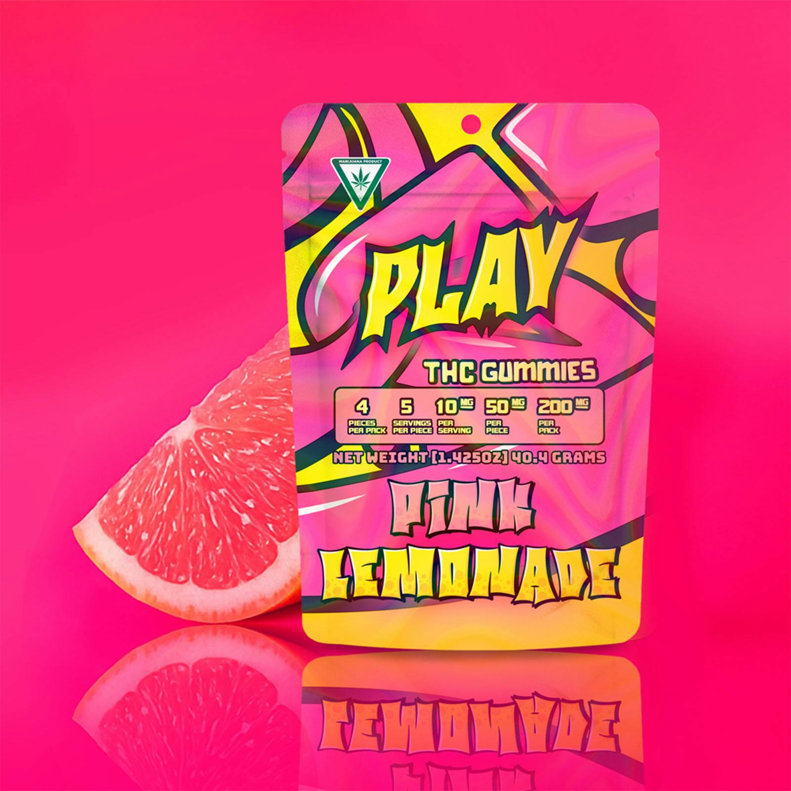 PLAY - 200mg High Dose Gummies - Pink Lemonade