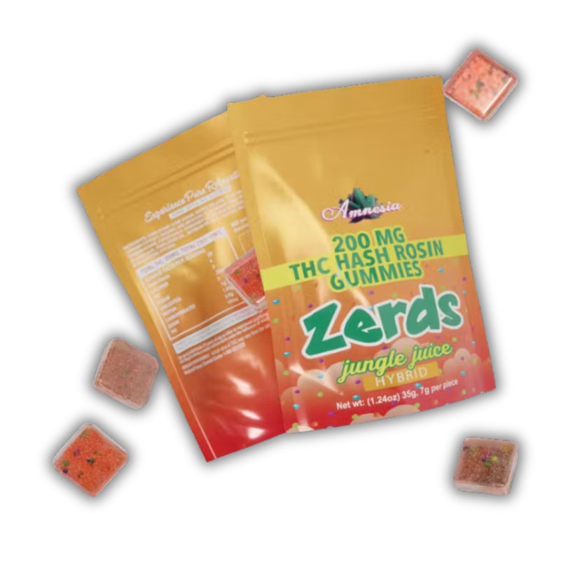 Amnesia | Hash Rosin Gummy | Zerds | Lemon Cheesecake | 200mg