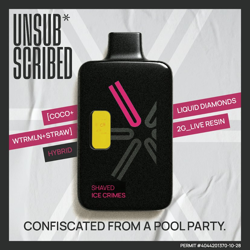 UNSUBSCRIBED | Shaved Ice Crimes | 2G Liquid Diamond & Live Resin | Disposable