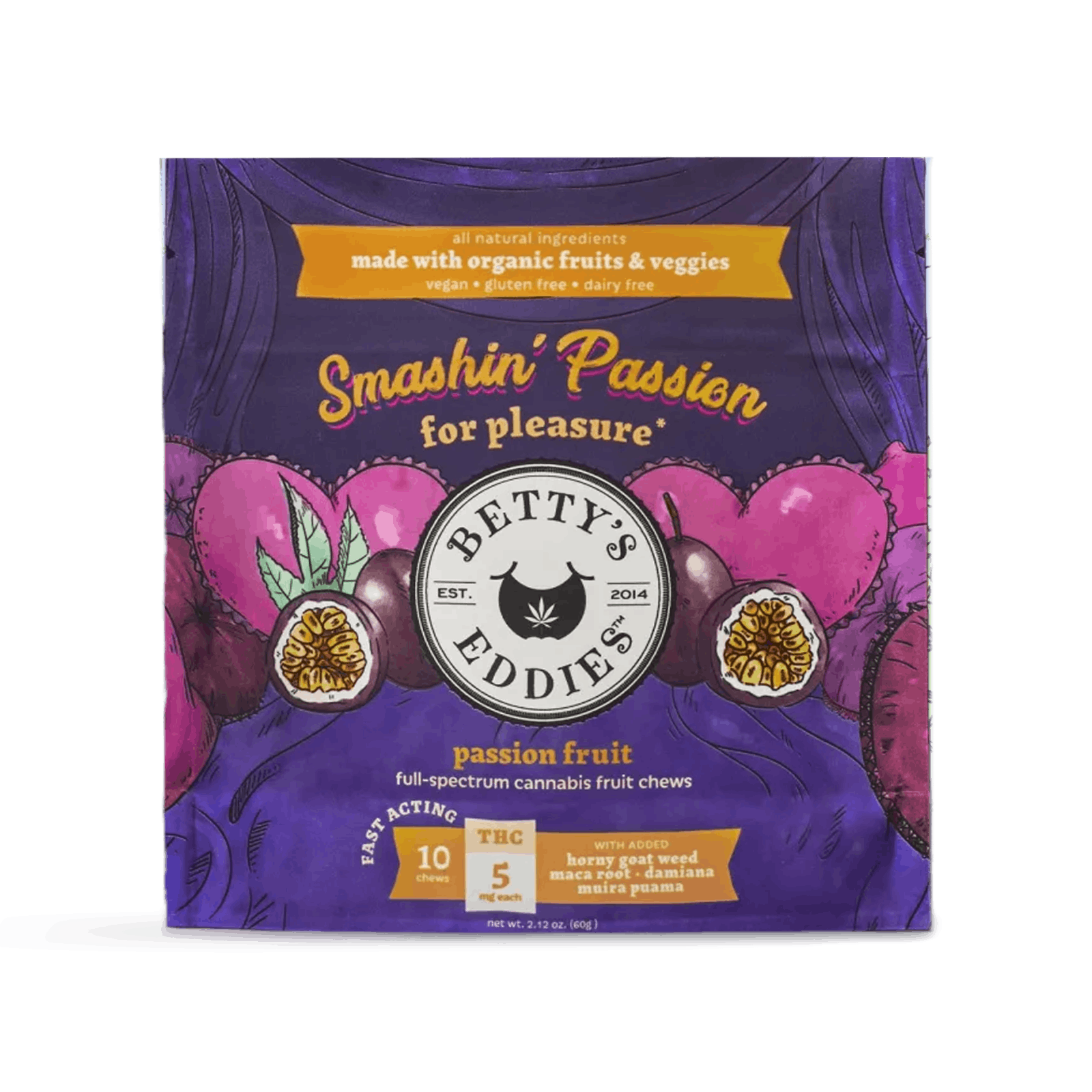 Passionfruit Fruit Chews | Smashin’ Passion Aphrodisiac Eddies | 10 Pack (5mg)-0