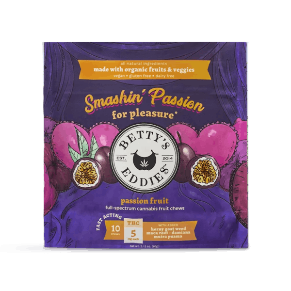 Smashin Passion Fruit - 10pk 50mg - Betty's Eddies Fruit Chews