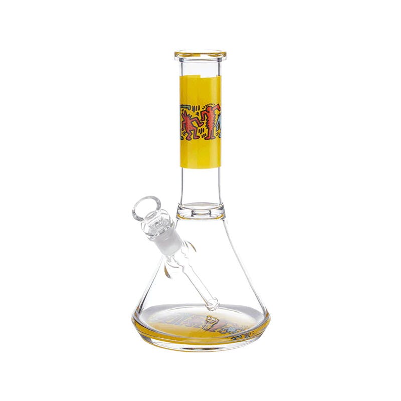 K. Haring 12" Water Pipe With Bowl | Yellow - ACCESSORIES cannabis product, N/A