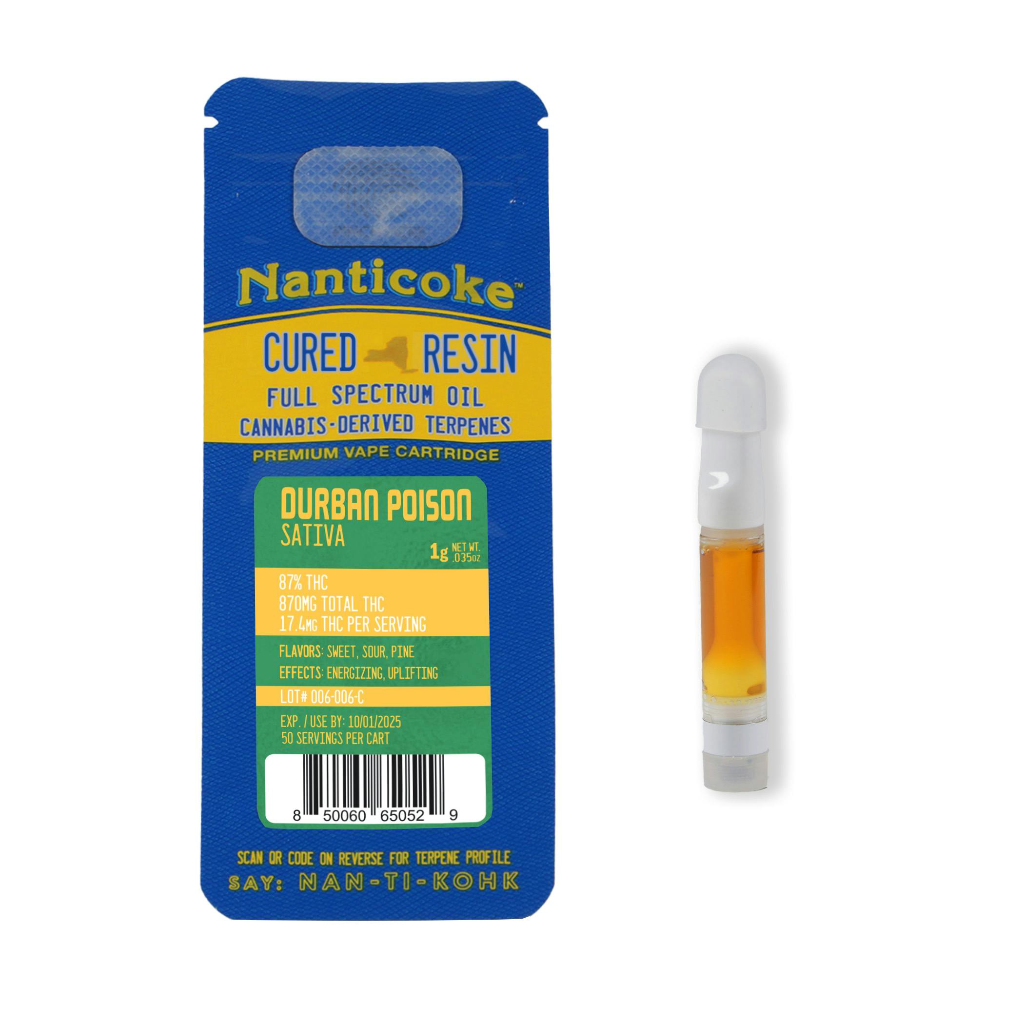 Nanticoke | Durban Poison | Cured Resin 510 Cart | 1g