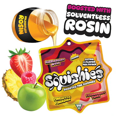 Squishies - 200mg Rosin Gummies - Sativa 3 Flavor Multipack (RA,PP,ST) - EDIBLES by Squshies at King of Budz