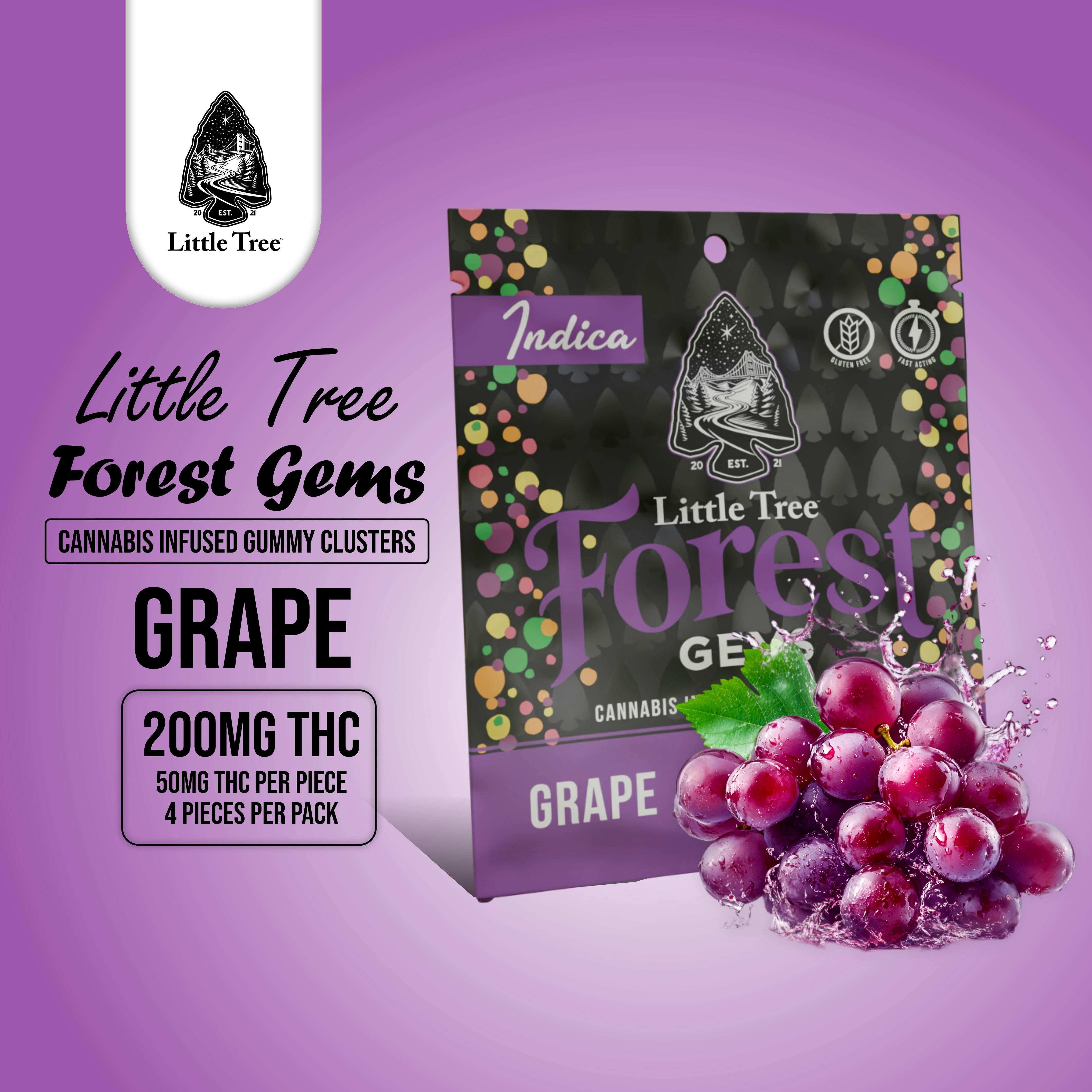 Product: Little Tree | Grape Forest Gems Gummies 4x50mg 200mg