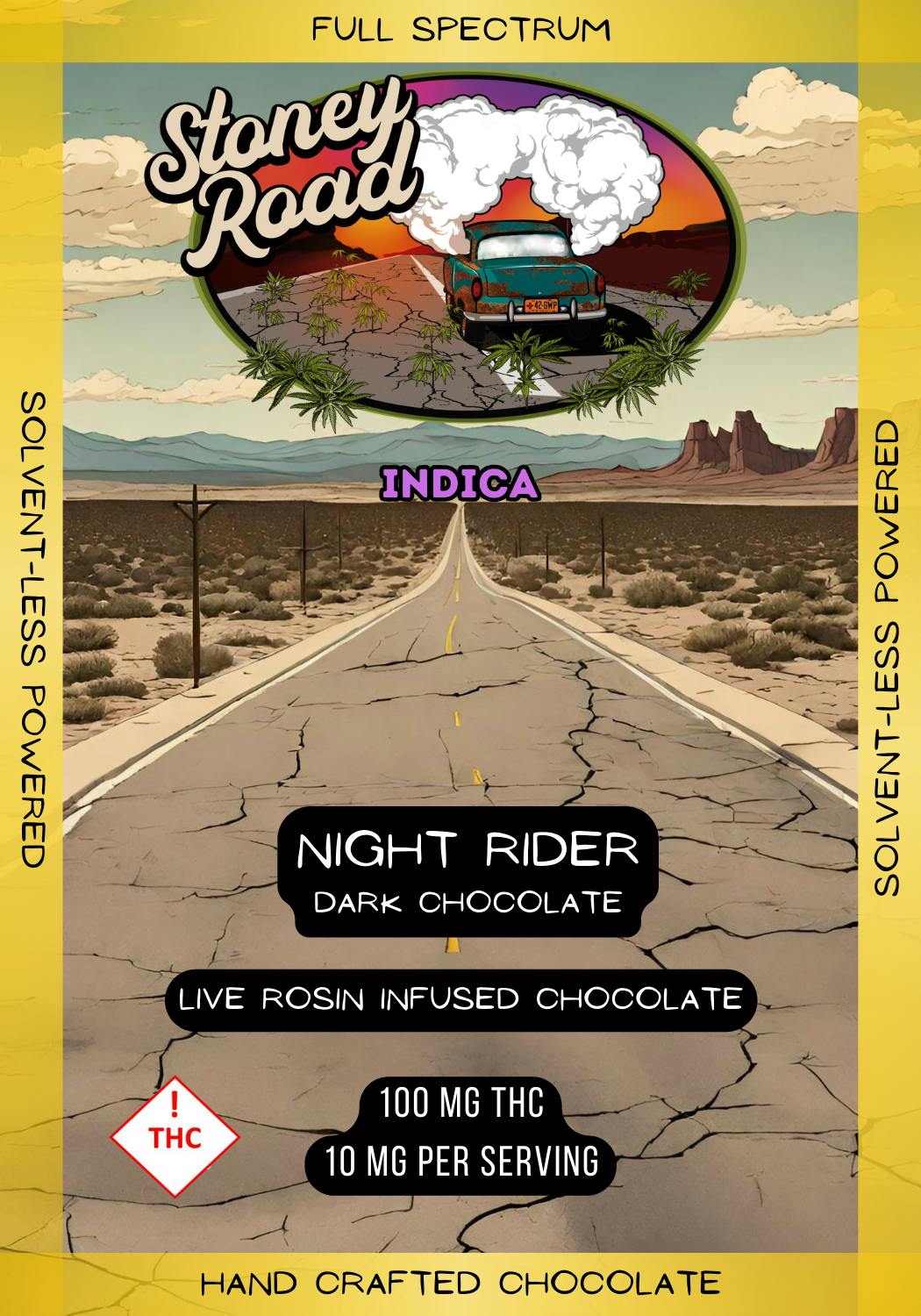 Stoney Road | Night Rider Chocolate Bar | 100MG