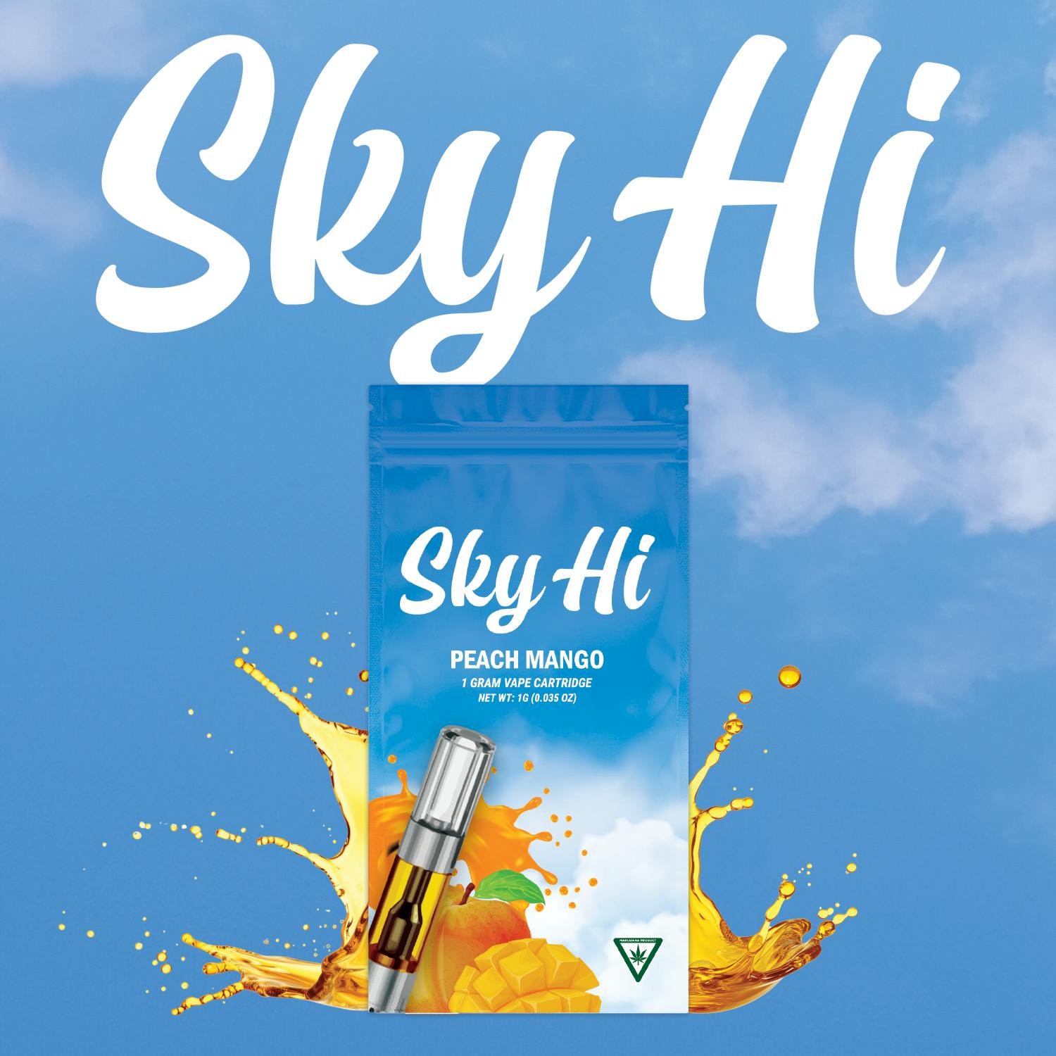 Sky-Hi - 510 Vape Cartridge - (1g) - **PEACH MANGO** (10/$35)