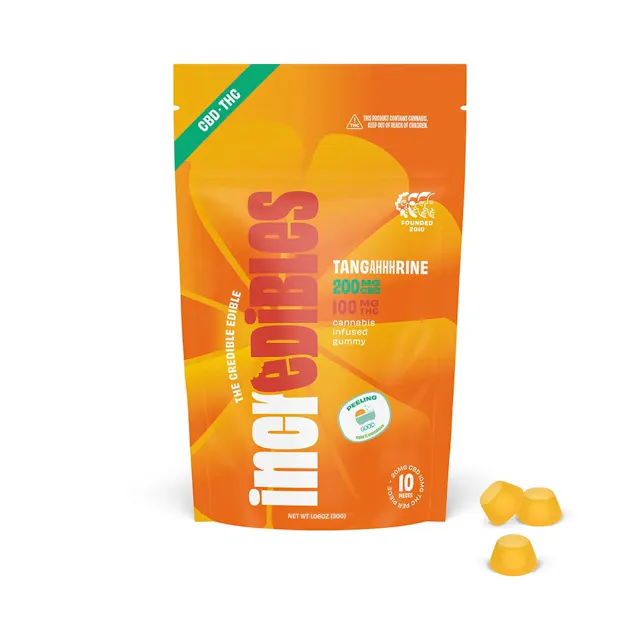 Incredibles Gummies Tangahhhrine 2 CBD : 1 THC 10pk/100mg (hybrid, 2.8g)