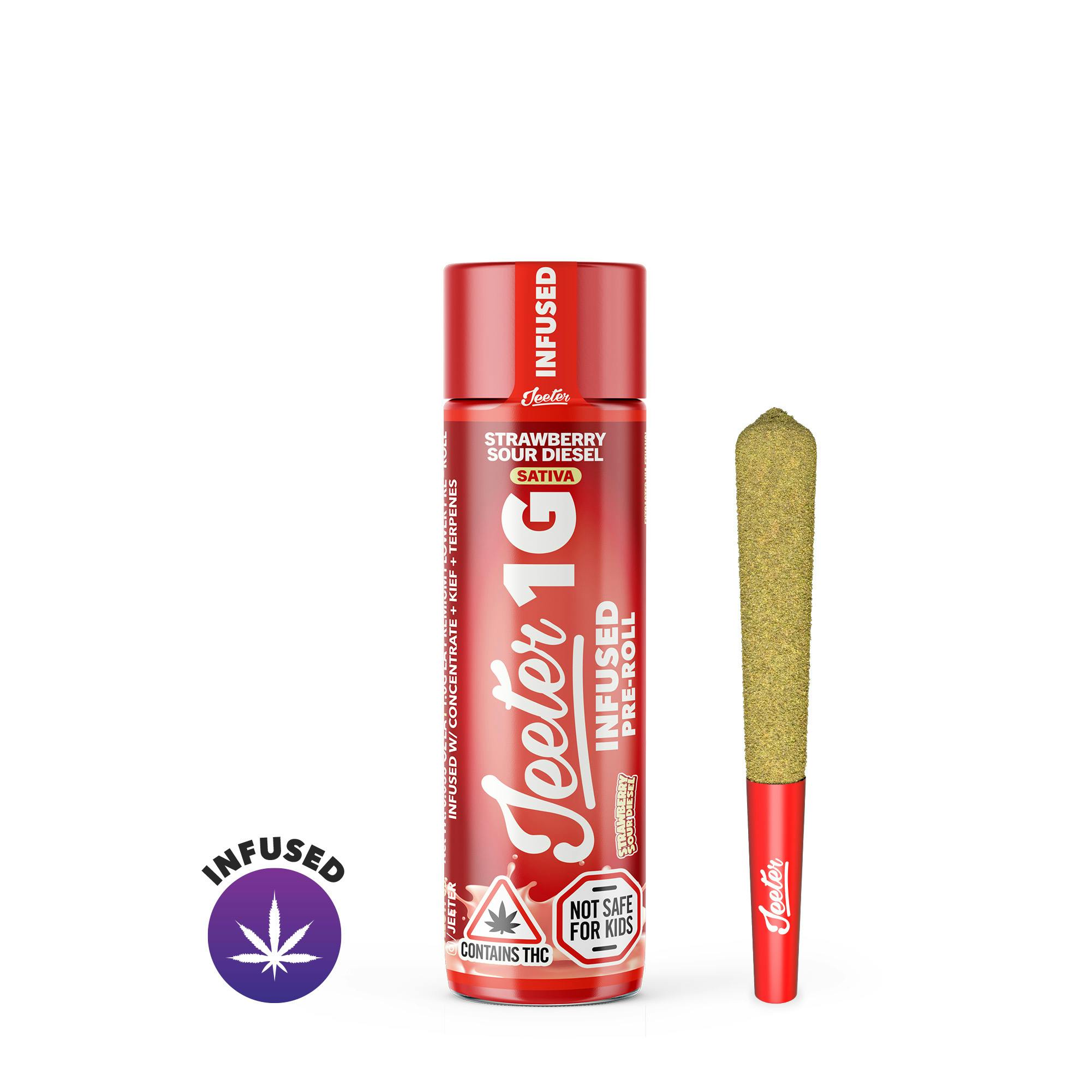 Photo of Strawberry Sour Diesel Jeeter Infused Pre-Roll | 1g