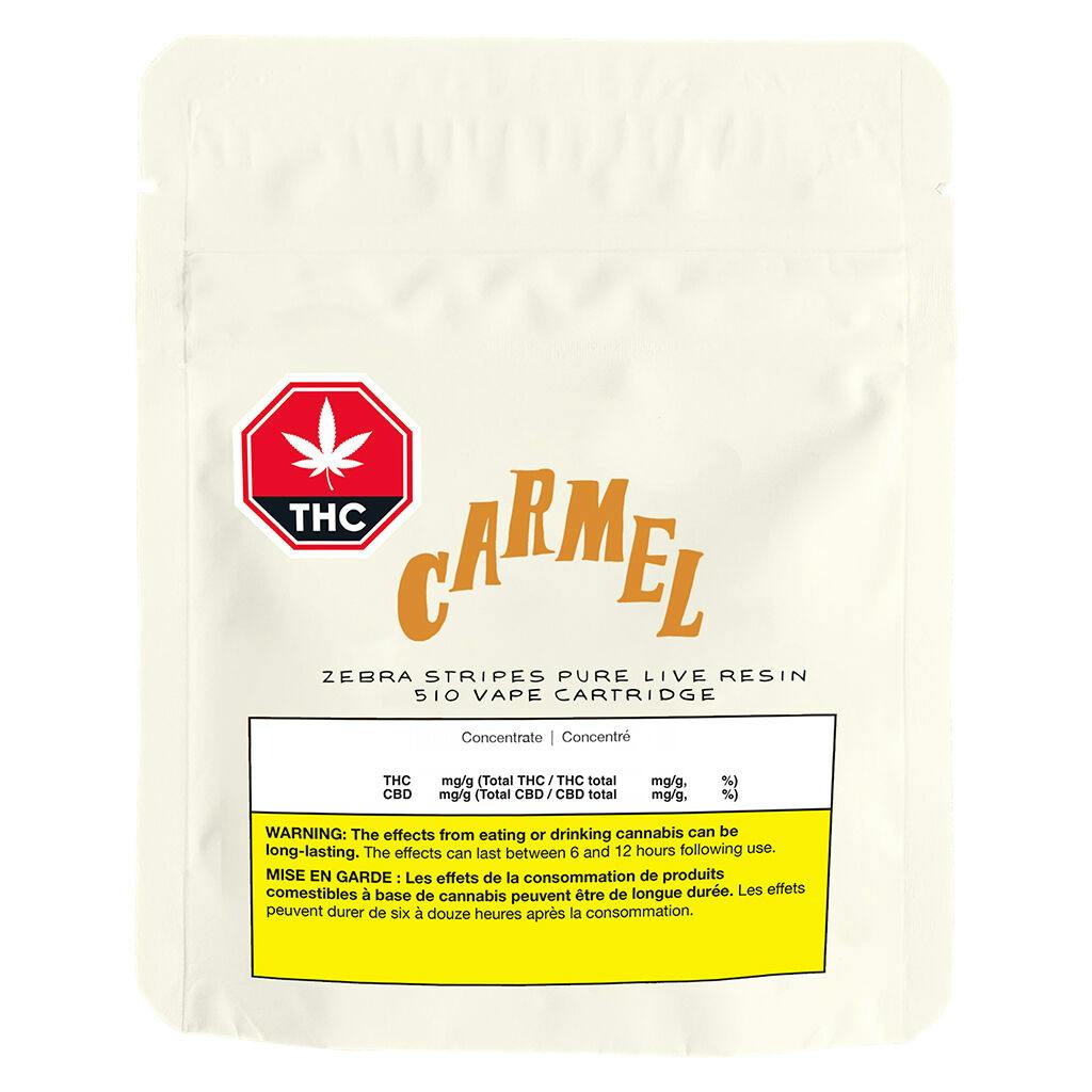 Carmel - zebra stripes pure live resin 510 thread cartridge
