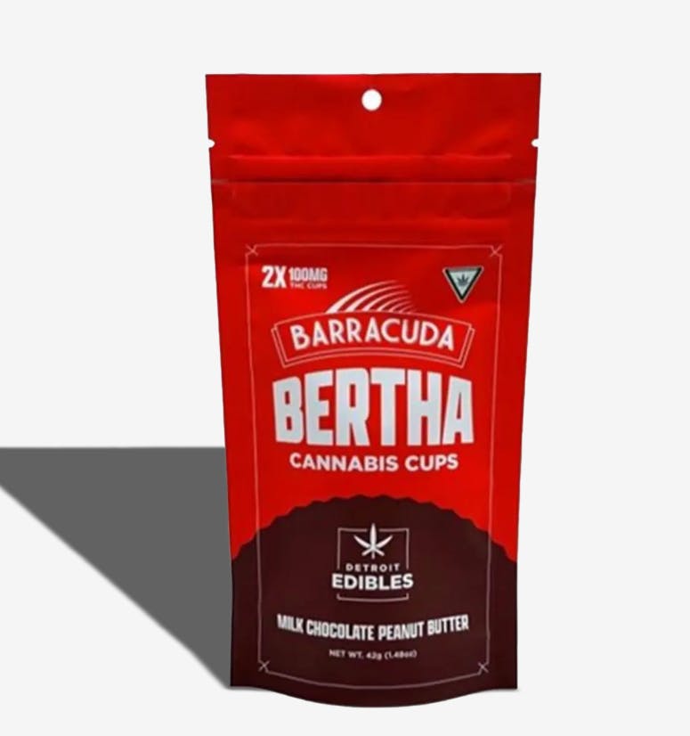 Detroit Edibles | Barracuda Bertha Cups | Milk Chocolate Peanut Butter | 200mg (2x100mg)