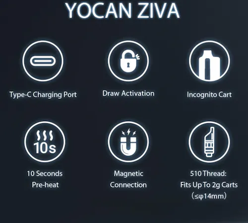 Yocan Ziva | Silver | Incognito Battery-1