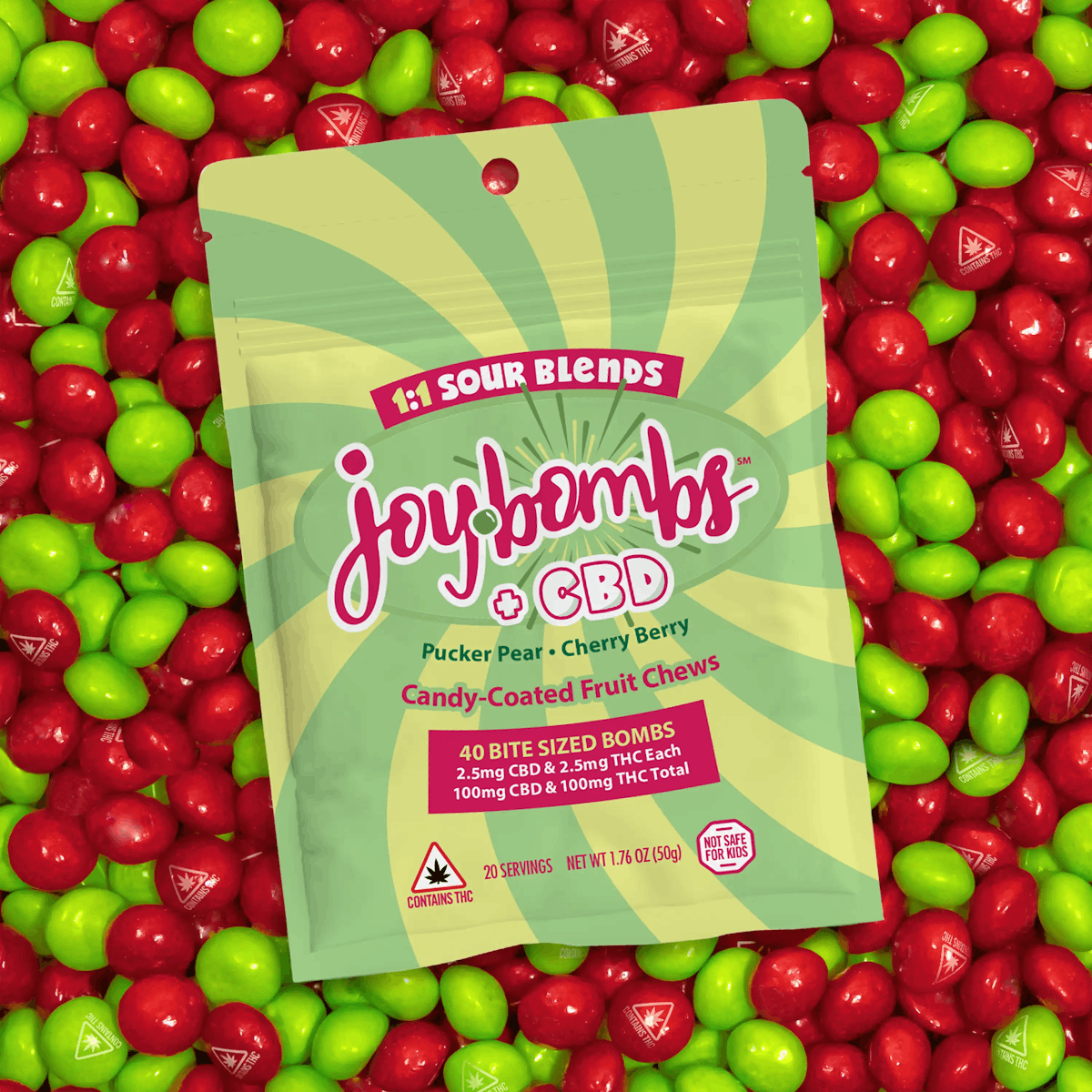 Image of Joybombs 1:1 Sour Blend | 2.5mg Chews