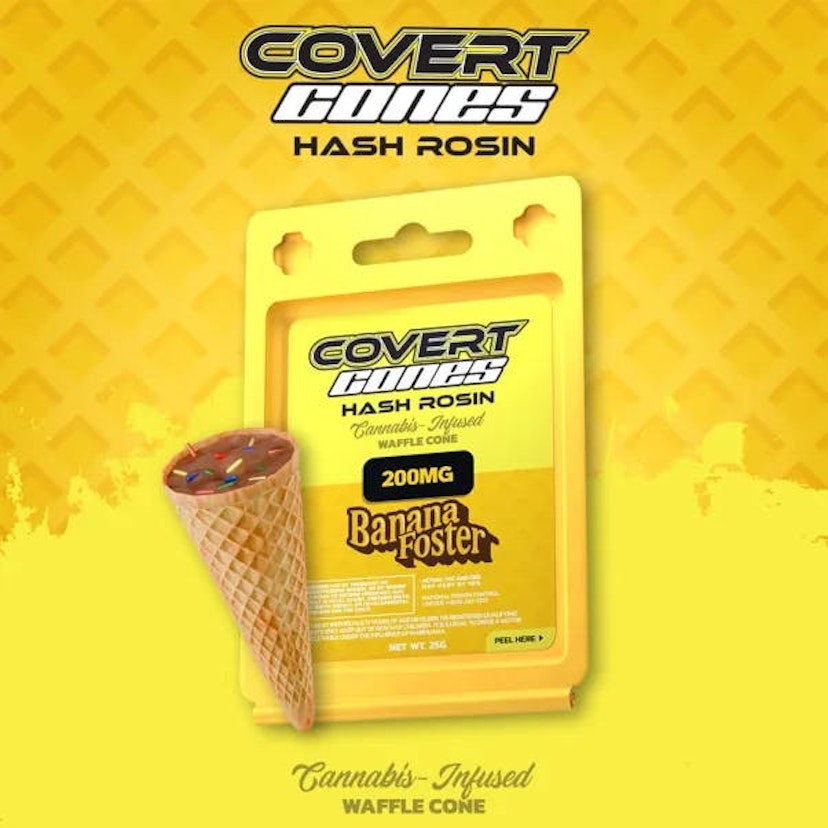 Covert Cones | 200mg Hash Rosin Cups | Banana Foster
