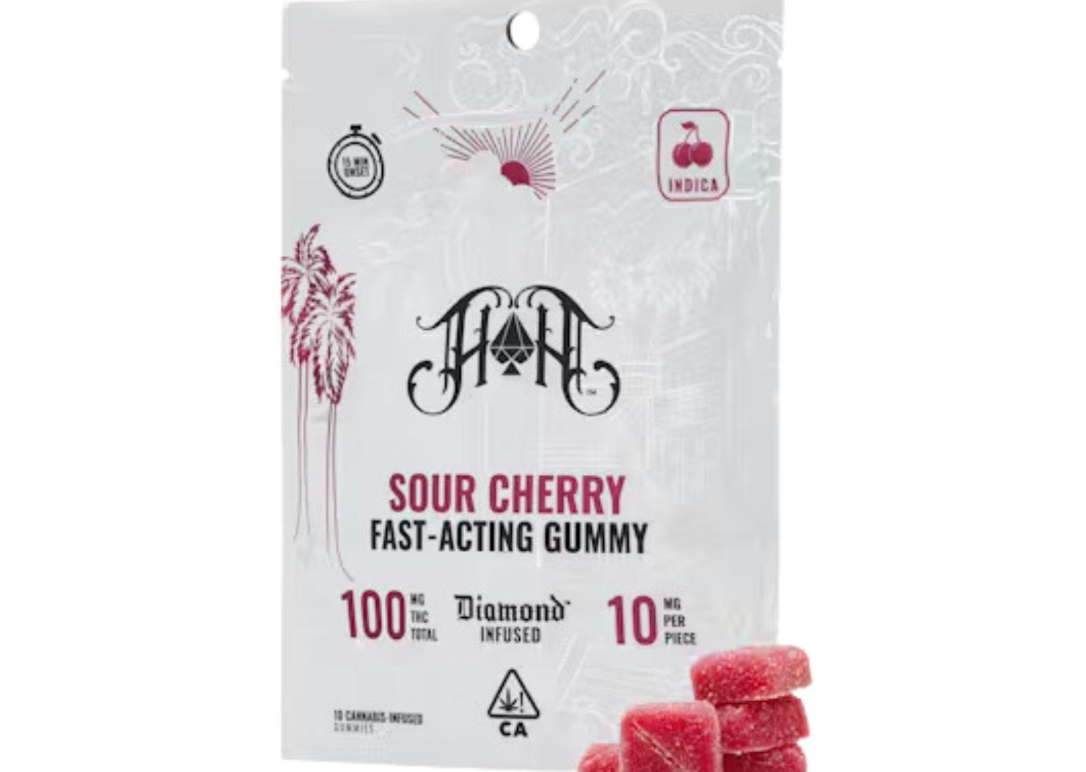 SOUR CHERRY THCA DIAMOND INFUSED FAST-ACTING GUMMIES