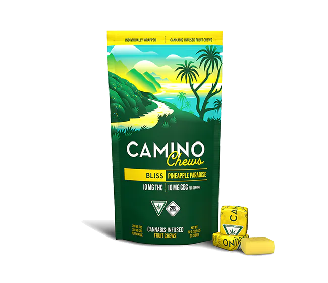 Pineapple Paradise 'Bliss' Camino Chews 10mg THC: 10mg CBC [10pk
