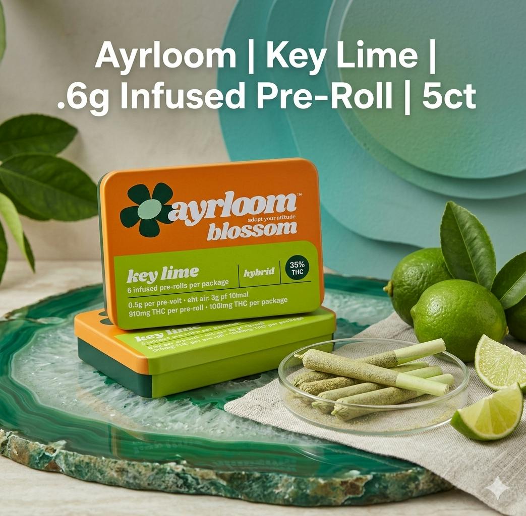Product Ayrloom | Key Lime | .6g Infused Pre-Roll | 5ct