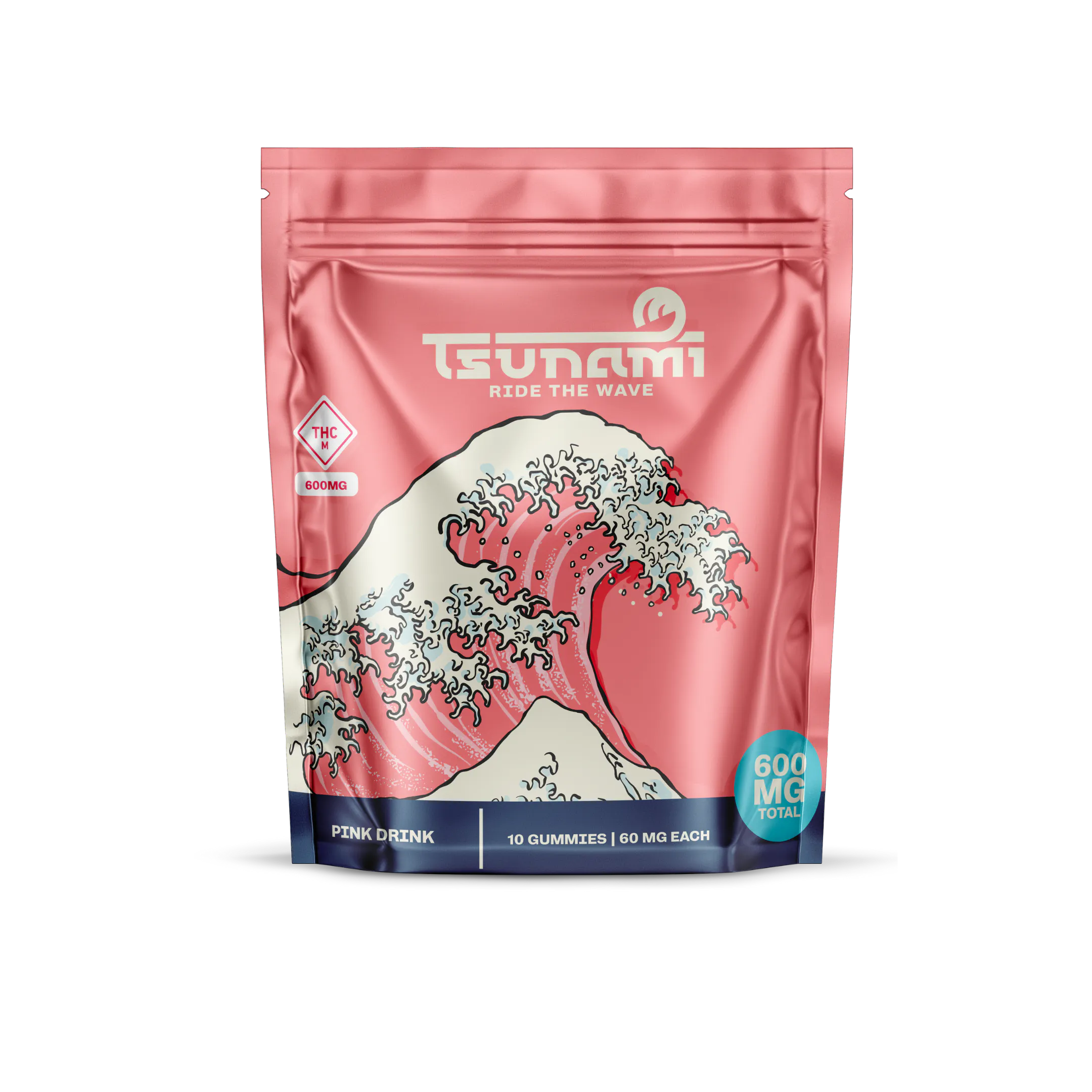 Tsunami Gummies | Pink Drink | 600mg | 10pk | Proper Cannabis