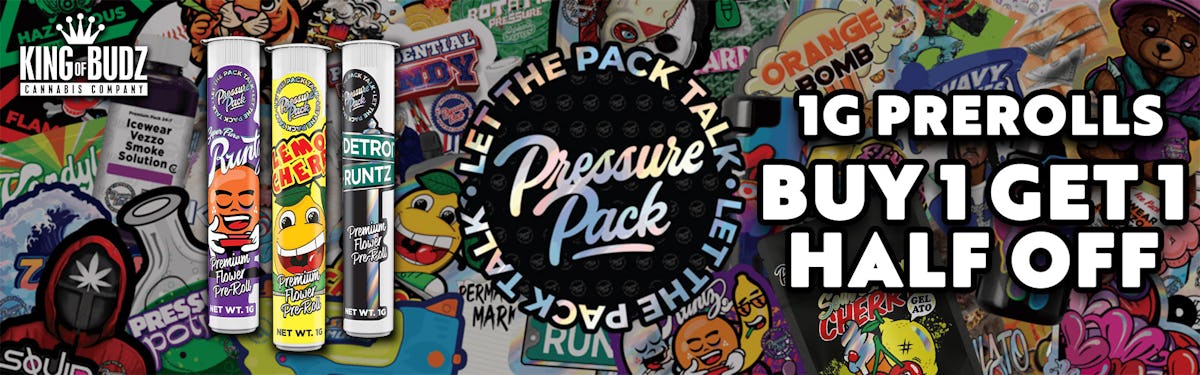 Pressure Pack 1g preroll Buy One get One 50 Percent off