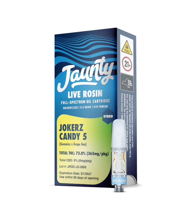 Jaunty Jokerz Candy 5  | Cartridge | Live Rosin | Hybrid | 0.5g