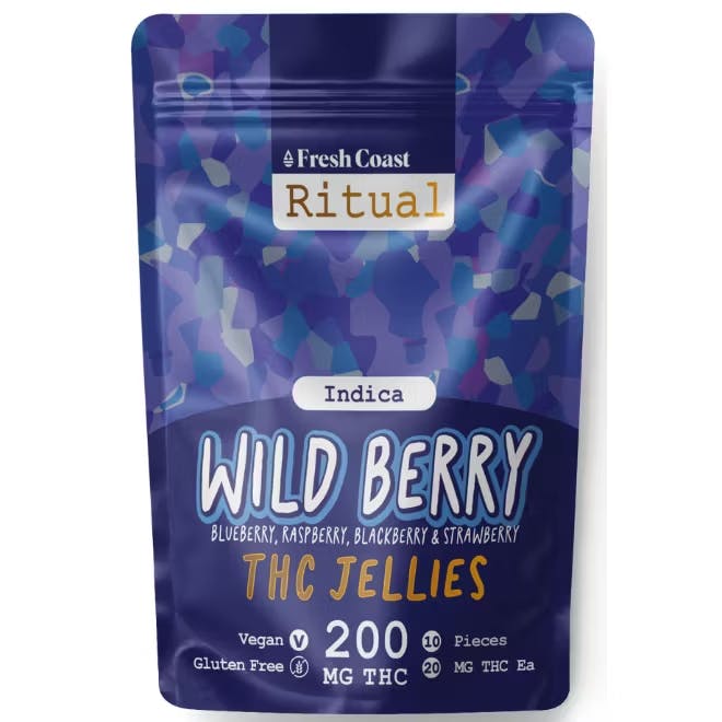 Product: Fresh Coast | Jellies Wild Berry Indica Gummies | 200mg