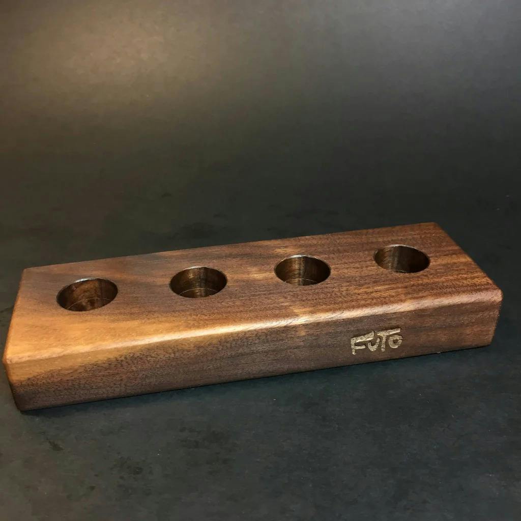 19mm 4 Hole Wood Bowl Display - Walnut