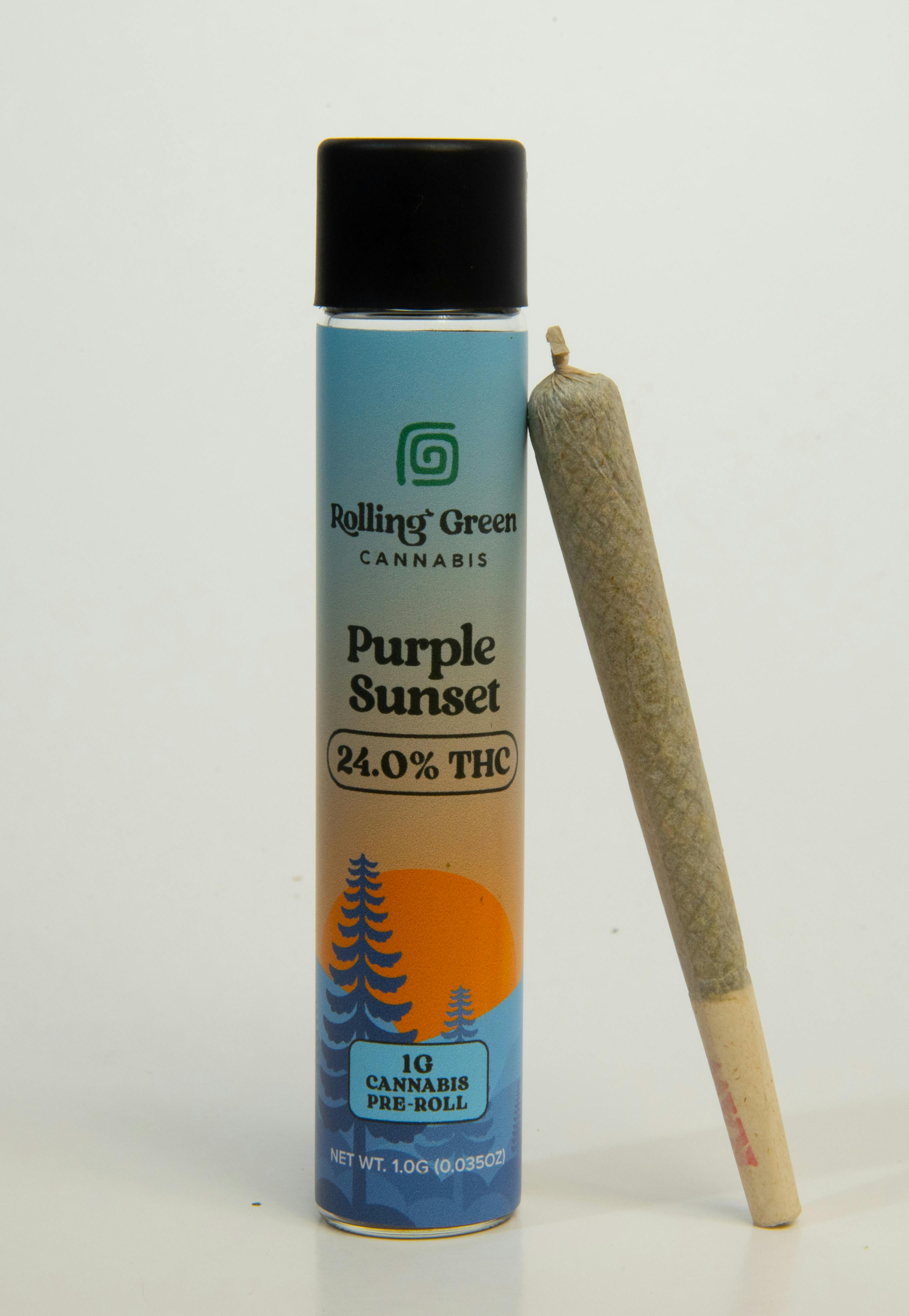 Rolling Green Cannabis-1G-Pre-Roll-Purple Sunset