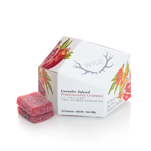 WYLD | Pomegranate | Gummies | 10 Pk |  Hybrid-active
