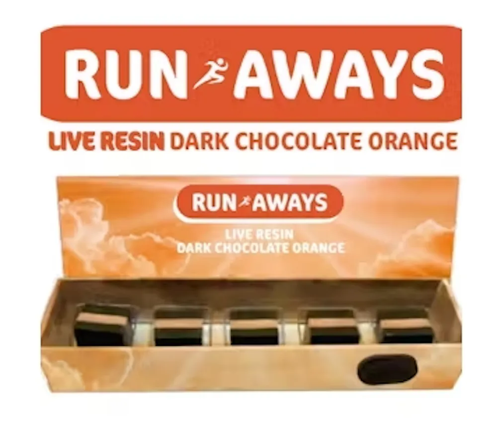Product Run Aways Dark Chocolate Orange Live Resin 5pk 100mg