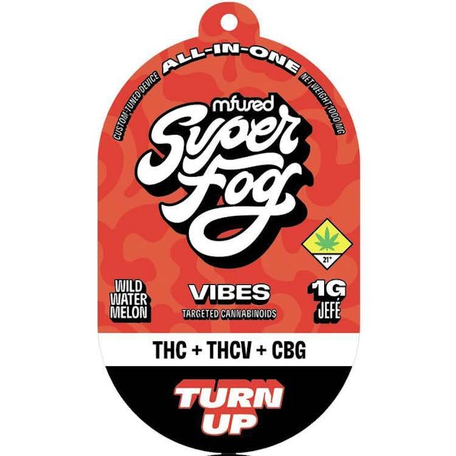 THC + THCV + CBG -- Get moving with Turn Up, featuring THCV, THC, and CBG to boost your workout and energy levels. Ideal for active days, it’s like an energy drink in a puff. Turn up, and get ready to rock! -- VIBES are Broad Spectrum Extracts precisely formulated to drive specific effects through combinations of specific cannabinoids. Unique flavor profiles are added afterward to create additional layers of complexity while providing a familiar, fun taste. -- + Unique blend of Minor Cannabinoids for targeted effects + ON/OFF button for added user control and efficiency + Brand new ergonomic shape, perfect on-the-go companion + Custom-designed atomizer, tuned for the most authentic expression of our extracts + Spark Button allows for a fully customized cannabis experience + Button controls device on/off, cold-start, and variable temperature settings + Fast charging via USB-C with multi-day Battery Life + Zero Artificial Additives and Flavoring + Independently tested to ensure product safety