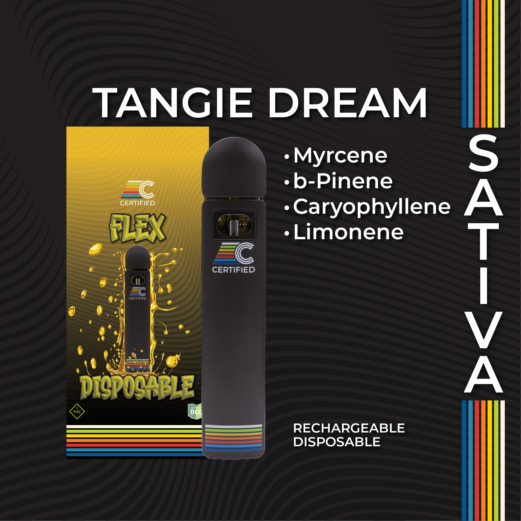 CRDHリキッド 1ml Tangie Tangie Dream FLEX Disposable | 1g | Piqua - OCC