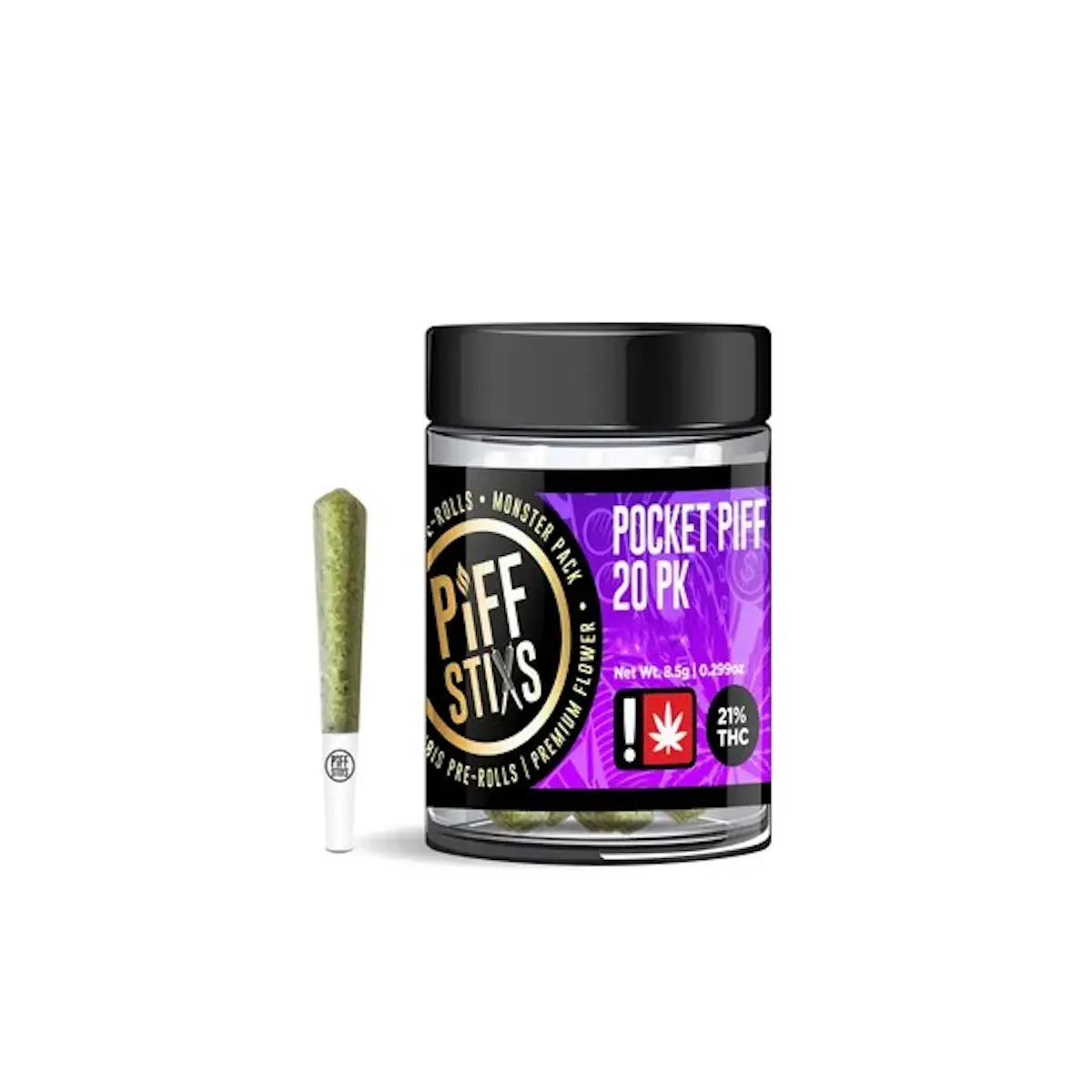 Piff Stixs .4g PURPLE PUNCH Pocket Piff Pre Roll 20pk 8g Pre-rolls