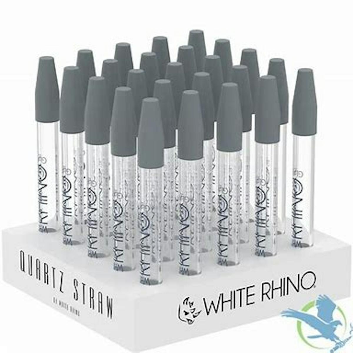 Photo of White Rhino | Quartz Glass Straw w/ Silicone Tip