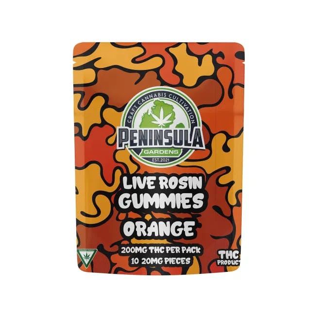 Peninsula - 200mg Live Rosin Gummies - Orange