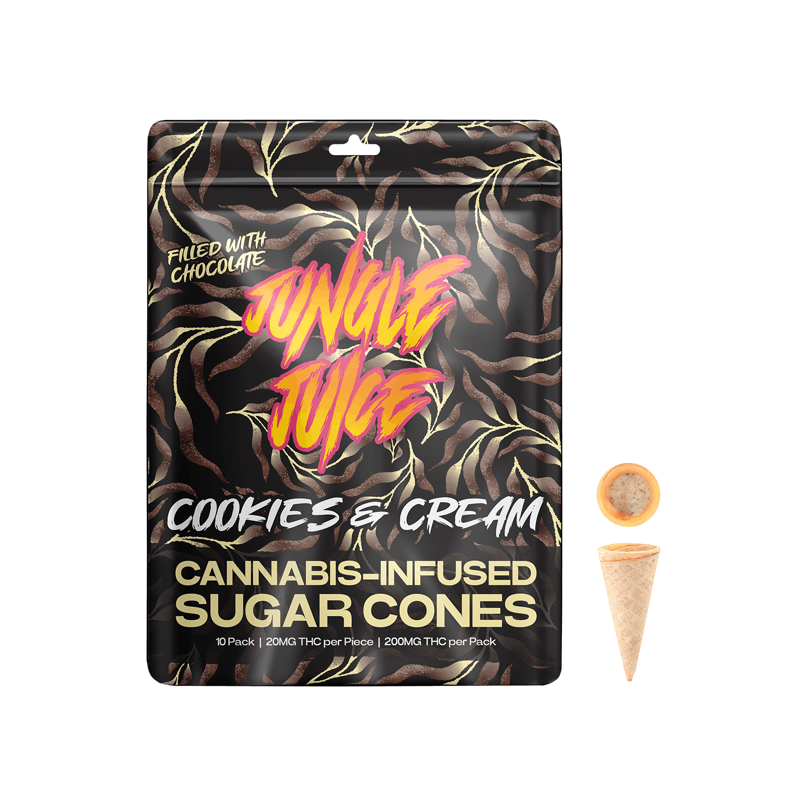 Product: JUNGLE JUICE | COOKIES & CREAM - CONES | 10PK X 20MG | 200MG