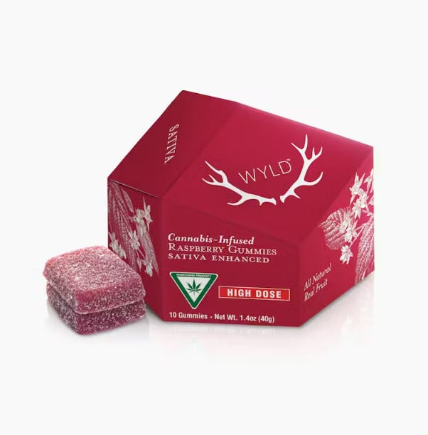 Product: Wyld | Raspberry | Infused Gummies | 100mg | Sativa