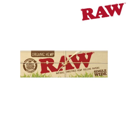 Raw - rolling papers - single wide - organic hemp