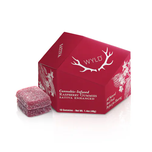 Wyld | Raspberry Sativa Gummies | 100mg (10pk)-active
