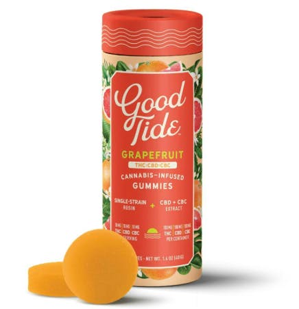 Product Gummies | Grapefruit (S) 1:1:1 | 10mg THC: 10mg CBD: 10mg CBC | Good Tide