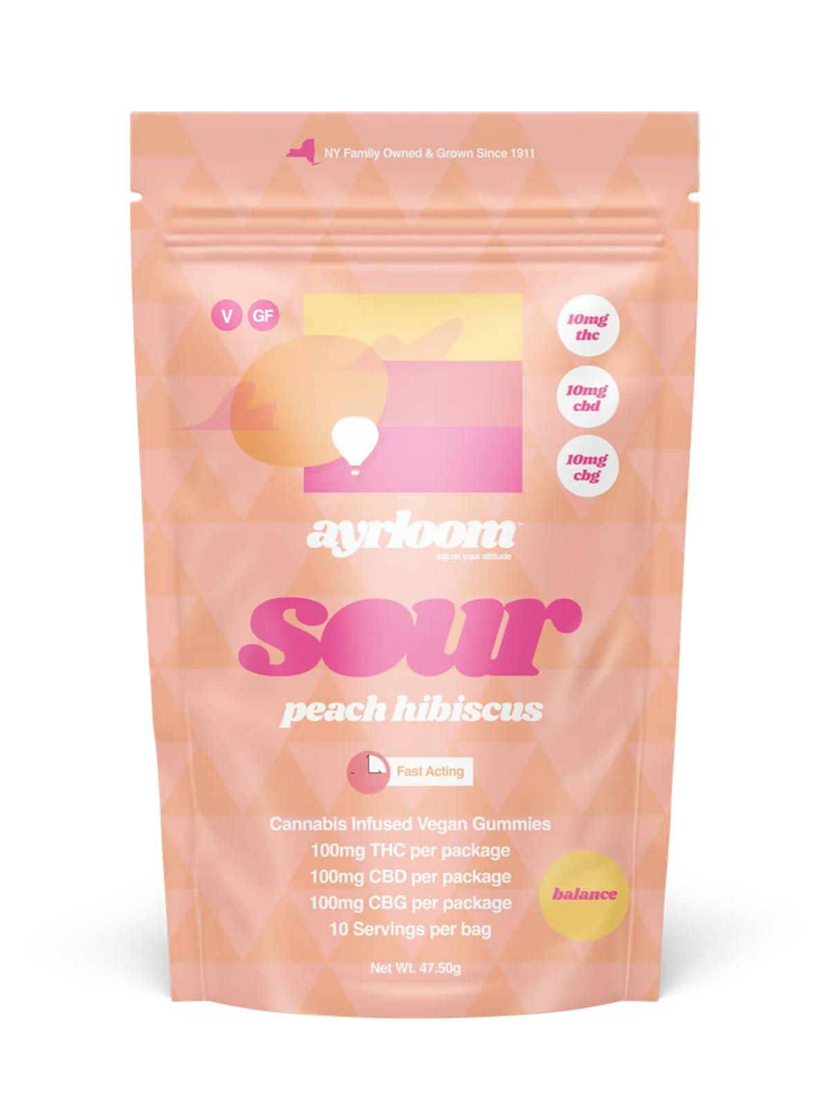 Photo of Ayrloom | Sour Peach Hibiscus Gummies 10PK