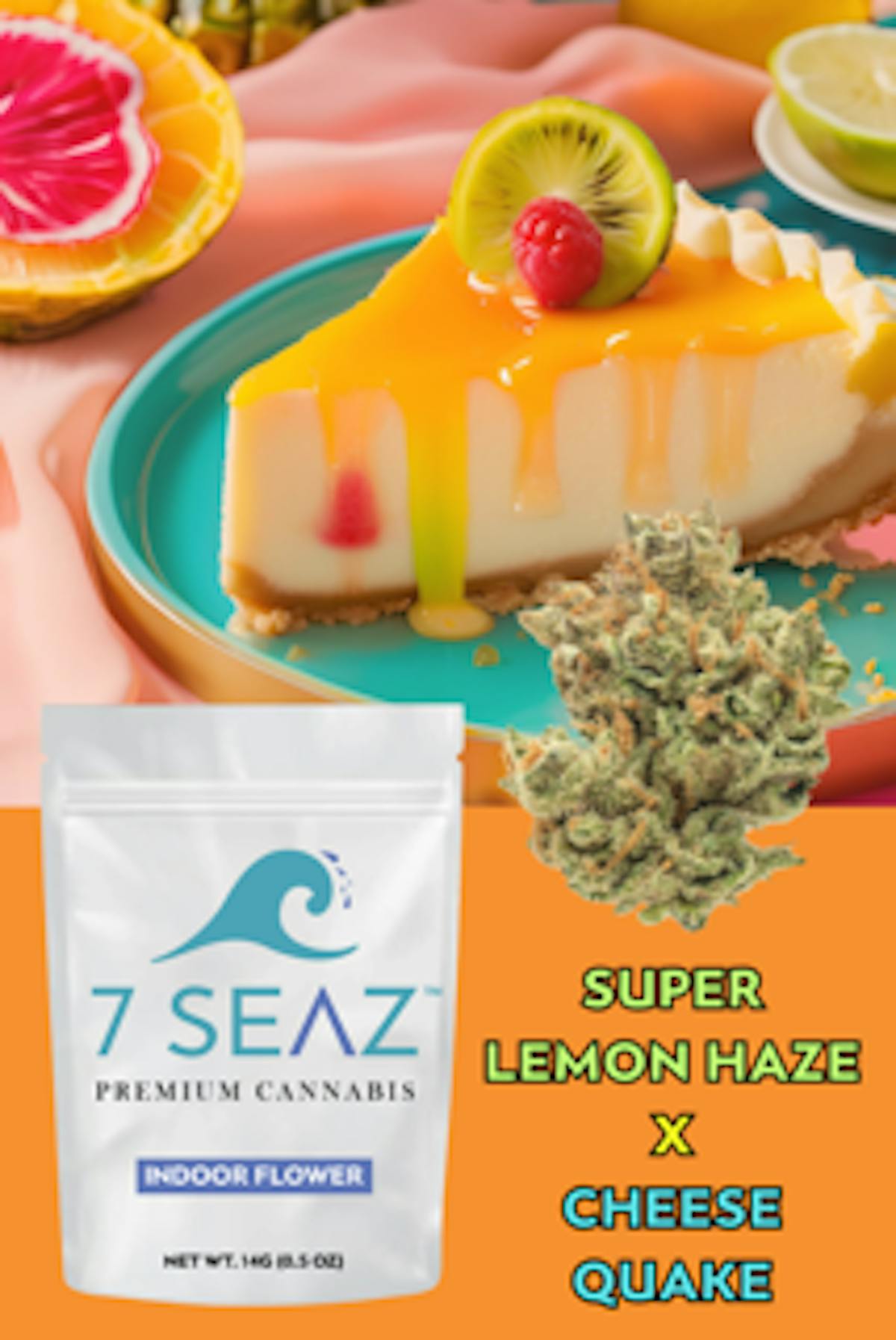 7 Seaz – Super Lemon Haze x Cheese Quake – (Half) 1/2oz