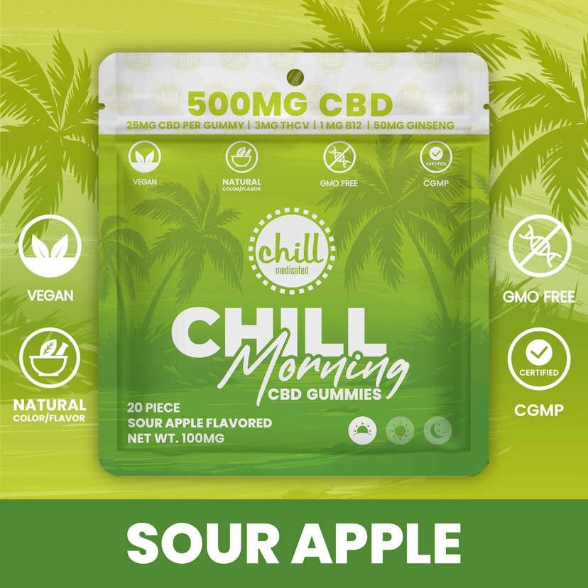 Chill Medicated - CBD Gummies - AM - Sour Apple