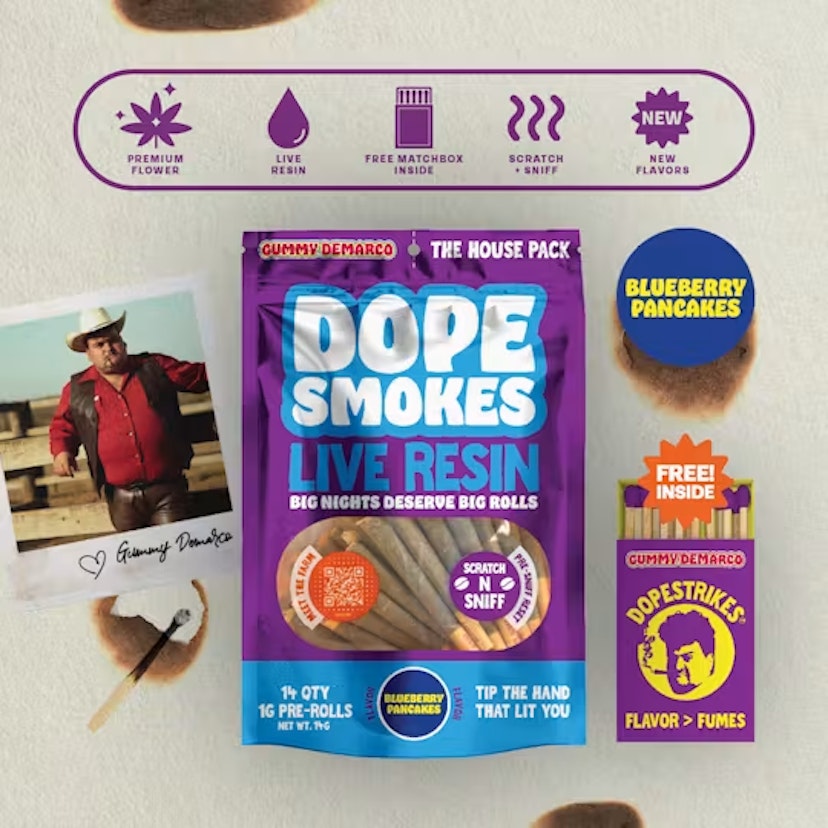Dope Smokes 14pk 1g Live Resin Infused Prerolls Blueberry Pancakes