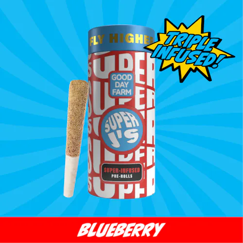 GDF: Infused Pre-Roll Pack | Blueberry x Blueberry Slush | Super Js | 0.5g ea | 5pk-active