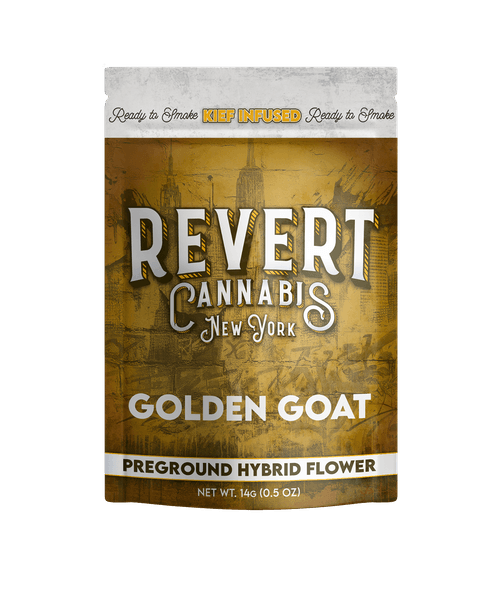 Revert Kief Infused Pre-Ground Flower Golden Goat - Hybrid