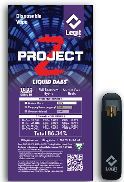 Project Z | Cured Resin Disposable | Legit Labs