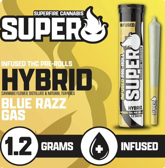 Superfire- Infused Preroll 1.2g- Blue Razz Gas